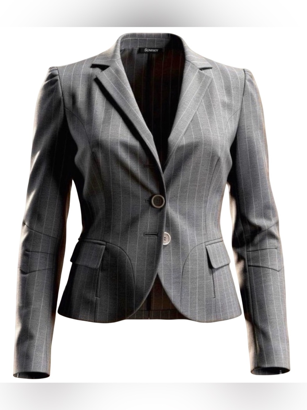 Zenobia Women's Small Gray Pinstripe Wool Blend Blazer Suit Jacket